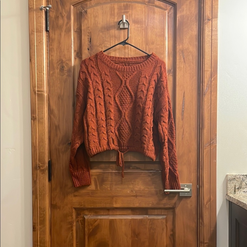 Rust Cable Knit Sweater